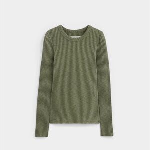 Everlane Cozy Rib Long Sleeve Tee - Kalamata